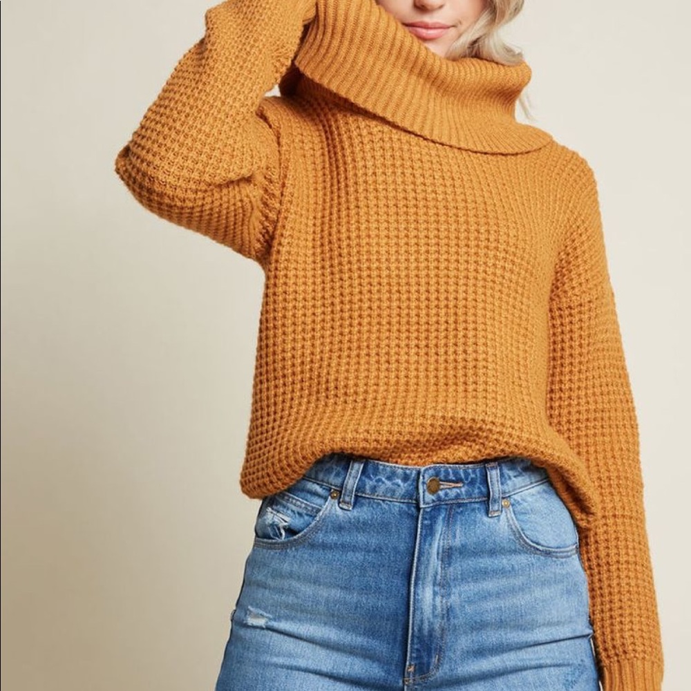 ❤️HP❤️ 10-24 Crop sweater chunky knit cowl neck - Picture 4 of 6